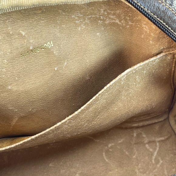 GUCCI Vintage GG Web PVC Canvas Leather Brown Clutch Toiletry Bag - Picture 11 of 12